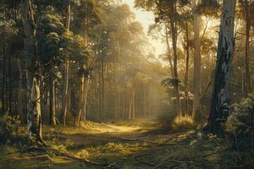 Poster - morning in the forest