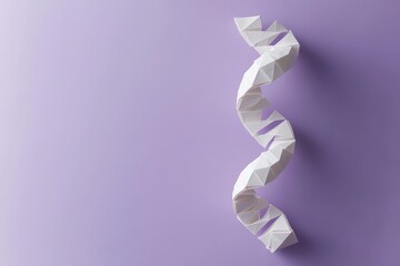 Wall Mural - Molecular chain model of DNA on violet background, top view.