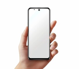 Poster - Hand Holding Smartphone with Blank White Screen