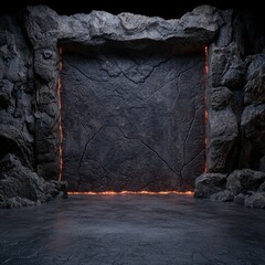 Canvas Print - Mysterious Glowing Cave Entrance