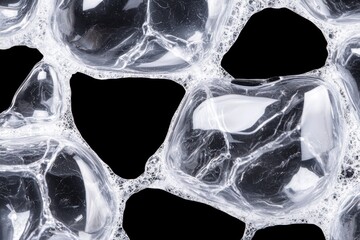 Poster - abstract black and white ice cubes background