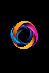 Poster - A vibrant and eye-catching circular logo set against a dark black background