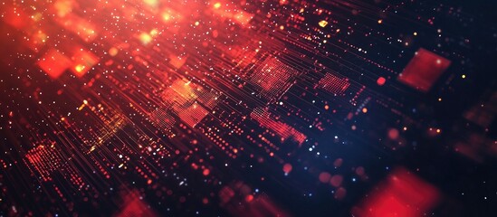 Abstract digital technology background with clean corporate design elements and particle effects