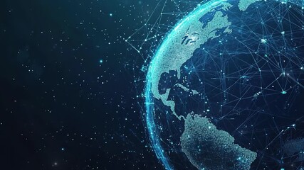 Wall Mural - abstract digital technology background. abstract global network and connectivity concept with glowin