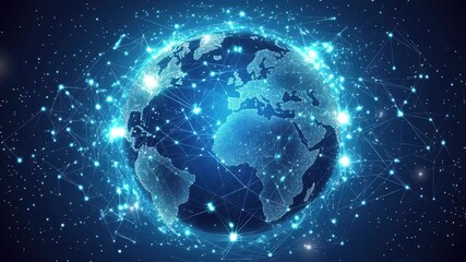 Wall Mural - abstract digital technology background. abstract global network and connectivity concept with glowin