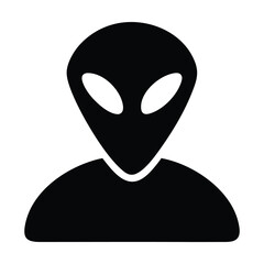 Wall Mural - black and white alien icon graphic. vector illustration