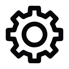 Wall Mural - black and white gear icon. vector illustration