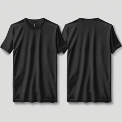 black t shirt template, black t shirt moackup, t shirt design, t shirt template, black t shirt, t-shirt mockup, front and back view of t shirt, t shirt isolated on transparent background