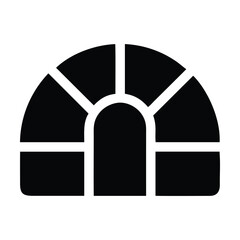 Wall Mural - black and white igloo icon illustration. vector illustration