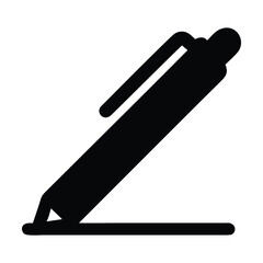 Wall Mural - black and white pen icon drawing on white background. vector illustration