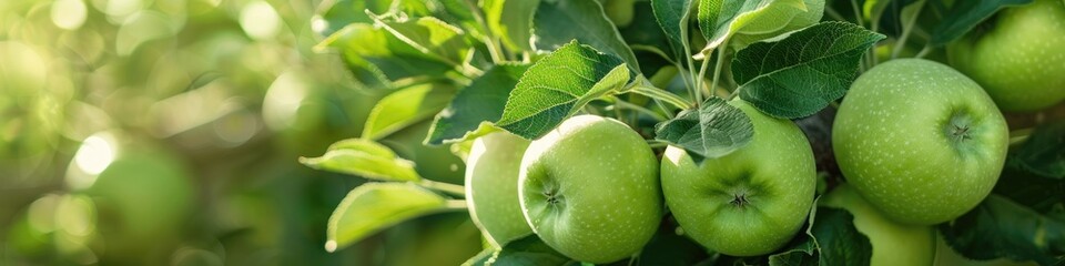 Sticker - Mature Green Apples Ready for Harvest in the Apple Orchard