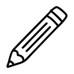 Wall Mural - black and white line drawing of a pencil. vector illustration