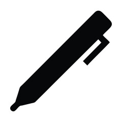 Wall Mural - black and white pen icon illustration. vector illustration