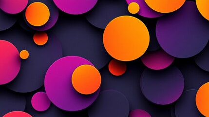 Wall Mural - Colorful Abstract Circles on Dark Background in Modern Design