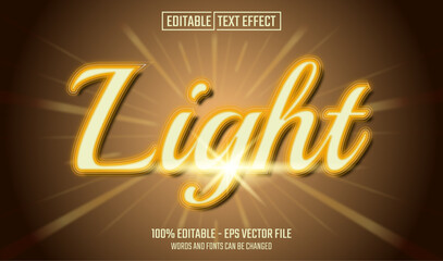 Wall Mural - light editable text effect