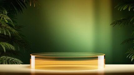 Sticker - Glass Platform On Green Background