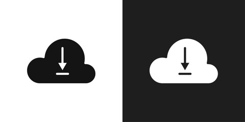 Cloud download icon logo set vector