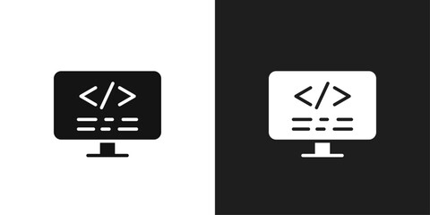 Display code icon logo set vector