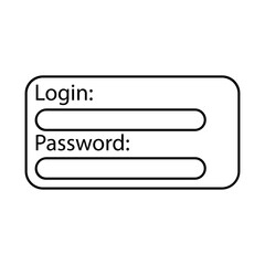 Login and Password vector icon. Login illustration sign. Password symbol or logo.