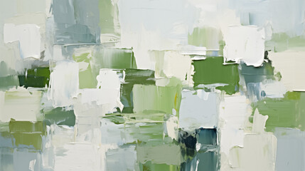 Sticker - Green painting background. Closeup of abstract rough green and white art painting texture