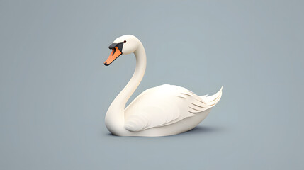 Canvas Print - Swan 3d cartoon style