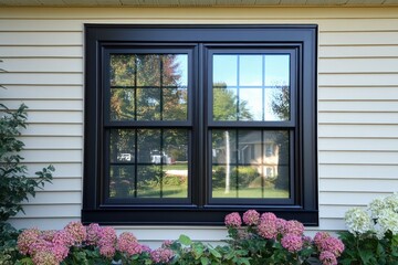 Wall Mural - Black Frame Single Hung Vinyl Window