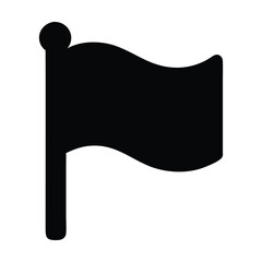 Wall Mural - black and white waving flag icon. vector illustration