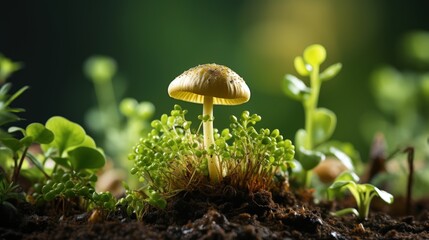 Wall Mural - Single Mushroom In A Forest