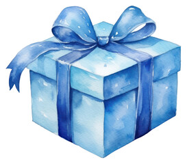 Canvas Print - PNG Gift paper blue box.