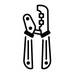 Sticker - A line icon of wire crimper 