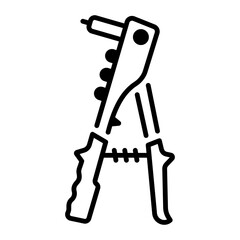 Sticker - A line style icon of rivet gun 