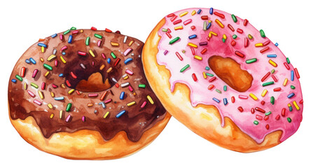 Canvas Print - PNG Dessert donut food confectionery.