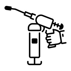 Sticker - A line icon of grease gun 