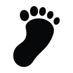 Wall Mural - black and white footprint illustration. vector illustration