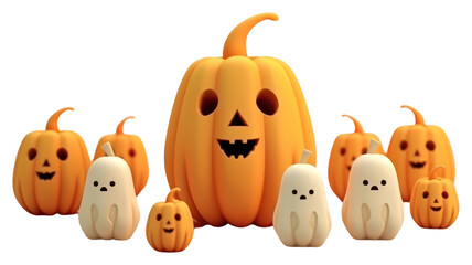 Canvas Print - PNG Halloween vegetable pumpkin cute.