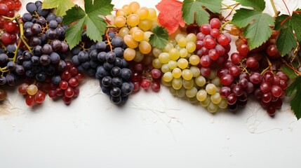 Sticker - A Cluster of Grapes on a White Background