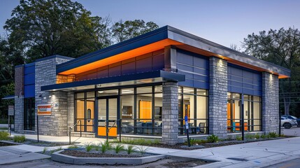 Modern Small Commercial Shop/Store Building at Dusk


Description:
Modern small commercial shop/store building with sleek design, vibrant lighting, and large glass windows at dusk.