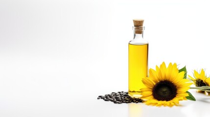 Wall Mural - Sunflower Oil and Seeds with Flower