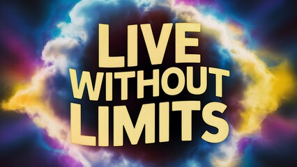 Live Without Limits colorful background and text (T-shirt Design Motivational Quote, Illustration ,Typography)