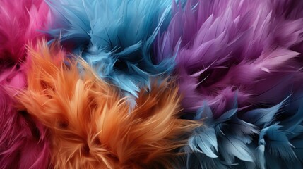 Wall Mural - Colorful Feathers Abstract Background