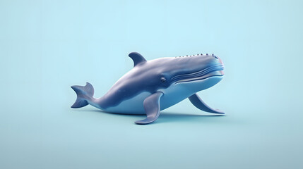 Wall Mural - Whale 3d cartoon style