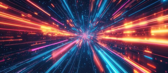 Wall Mural - futuristic abstract background featuring vibrant speed lines in a cosmic setting encompasses themes 
