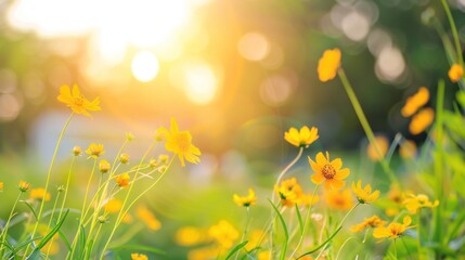 Wall Mural - Golden Hour Flowers