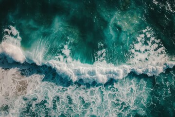 Wall Mural - ocean waves from above: a turquoise dream