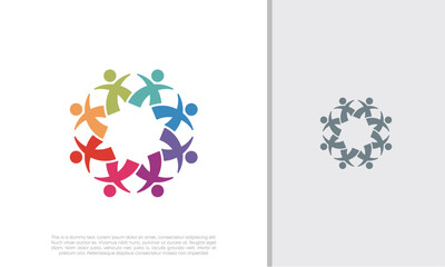 Wall Mural - Global Community Logo Icon Elements Template. Community human Logo template vector. Community health care. Abstract Community logo. Human Resources Consulting Company.