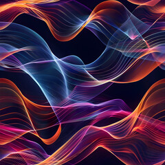 Aufkleber - Abstract colorful wavy lines pattern forming an elegant design