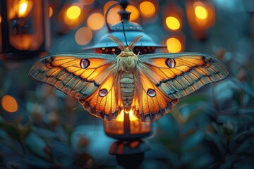 Canvas Print - Moth Illuminated by Lantern Light