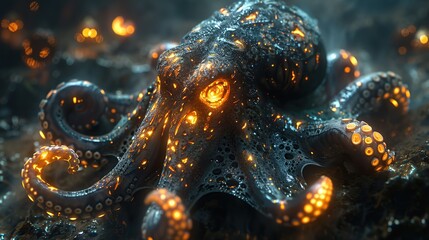 Canvas Print - Glowing Octopus