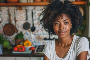 Portrait of a young black woman in zero waste store