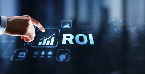 Wall Mural - roi return on investment business technology analysis finance concept